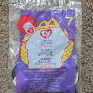 NWT McDonald's TY Beanie Baby Spinner the Spider